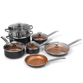 Home Daily Delicacies Pot 12-Piece Safe Non-Stick Cookware Set (Color: As picture shows)