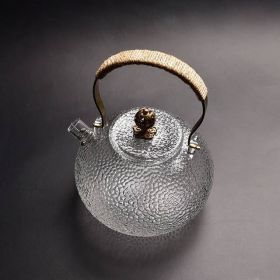 Heat Resistant Glass Kettle (Color: Gold)