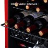 Wine Cooler Countertop Freestanding Wine Cellars Champagne Chiller Digital Temperature Control UV-Protective 24 Standard Bottle