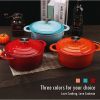 COOKWIN Enameled Cast Iron Dutch Oven with Self Basting Lid;  Enamel Coated Cookware Pot 4.5QT