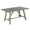 6 Piece Dining Table Set Wood Dining Table and chair Kitchen Table Set with Table;  Bench and 4 Chairs;  Rustic Style; White+Gray