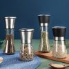 Stainless steel pepper grinder manual glass grinding bottle freshly ground pepper powder seasoning bottle crushed sea salt granules wholesale