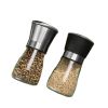 Stainless steel pepper grinder manual glass grinding bottle freshly ground pepper powder seasoning bottle crushed sea salt granules wholesale