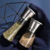 Stainless steel pepper grinder manual glass grinding bottle freshly ground pepper powder seasoning bottle crushed sea salt granules wholesale