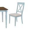 6 Piece Dining Table set with Bench; Wooden Kitchen Table Set w/ 4 Padded Dining Chairs