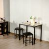 3 Pieces Counter Height Dining Set Faux Marble Table