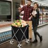 Folding Shopping Utility Cart with Water-Resistant Removable Canvas Bag