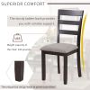 6-Piece Kitchen Simple Wooden Dining Table and Chair with Bench, Fabric Cushion