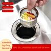 Kitchen sink filter screen 304 stainless steel vegetable basin garbage hopper household dishwashing sewage cage residue