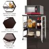 Kitchen Helper Oven Storage Cart 3-Tier Kitchen Baker's Rack With Hooks