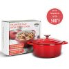 COOKWIN Enameled Cast Iron Dutch Oven with Self Basting Lid;  Enamel Coated Cookware Pot 3QT