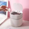 Desktop Mini Trash Can Pressing Cover Dustbin Home Plastic Waste Bin Office Small Garbage Basket Sundries Barrel Cleaning Tools