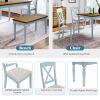 6 Piece Dining Table set with Bench; Wooden Kitchen Table Set w/ 4 Padded Dining Chairs