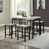 Dining Table with 4 Chairs; 5 Piece Dining Set with Counter and Pub Height