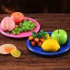 Cross border hot sale disposable plate 9-inch color fruit dessert plate with hard deformation proof PS plastic disc wholesale