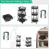 3-Tier Folding Metal Storage Rack Rolling Utility Cart