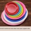 Cross border hot sale disposable plate 9-inch color fruit dessert plate with hard deformation proof PS plastic disc wholesale